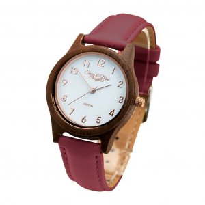 Sissy burgundy wooden watch