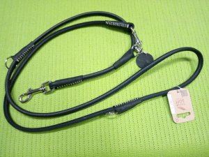 Leather leash black SOFT