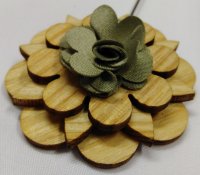 Brooch - wooden flower