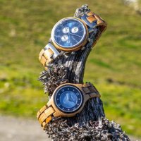 Whisky Swiss Mountain Blue Wooden Watch