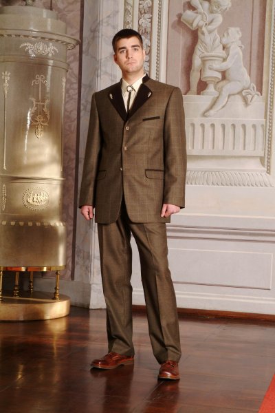 Samuel men's suit brown-checked