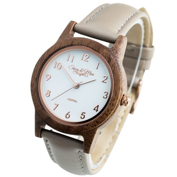 Sissy beige wooden watch