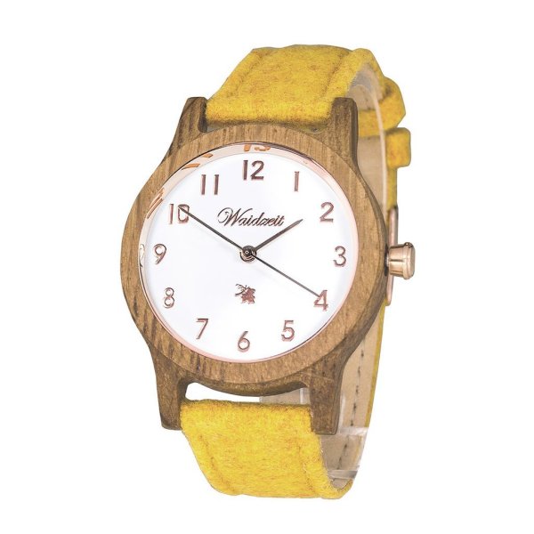 Barrique Alpin Yellow wooden ladies watch